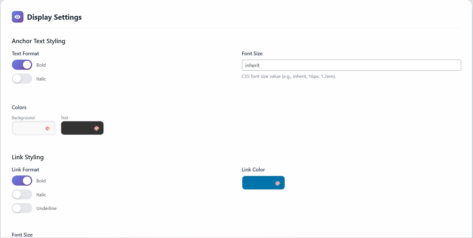 Display Settings